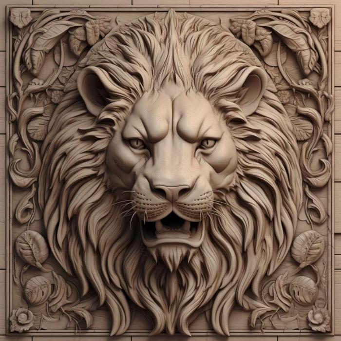 Природа и животные (Король лев 4, NATURE_3132) 3D модель для ЧПУ станка